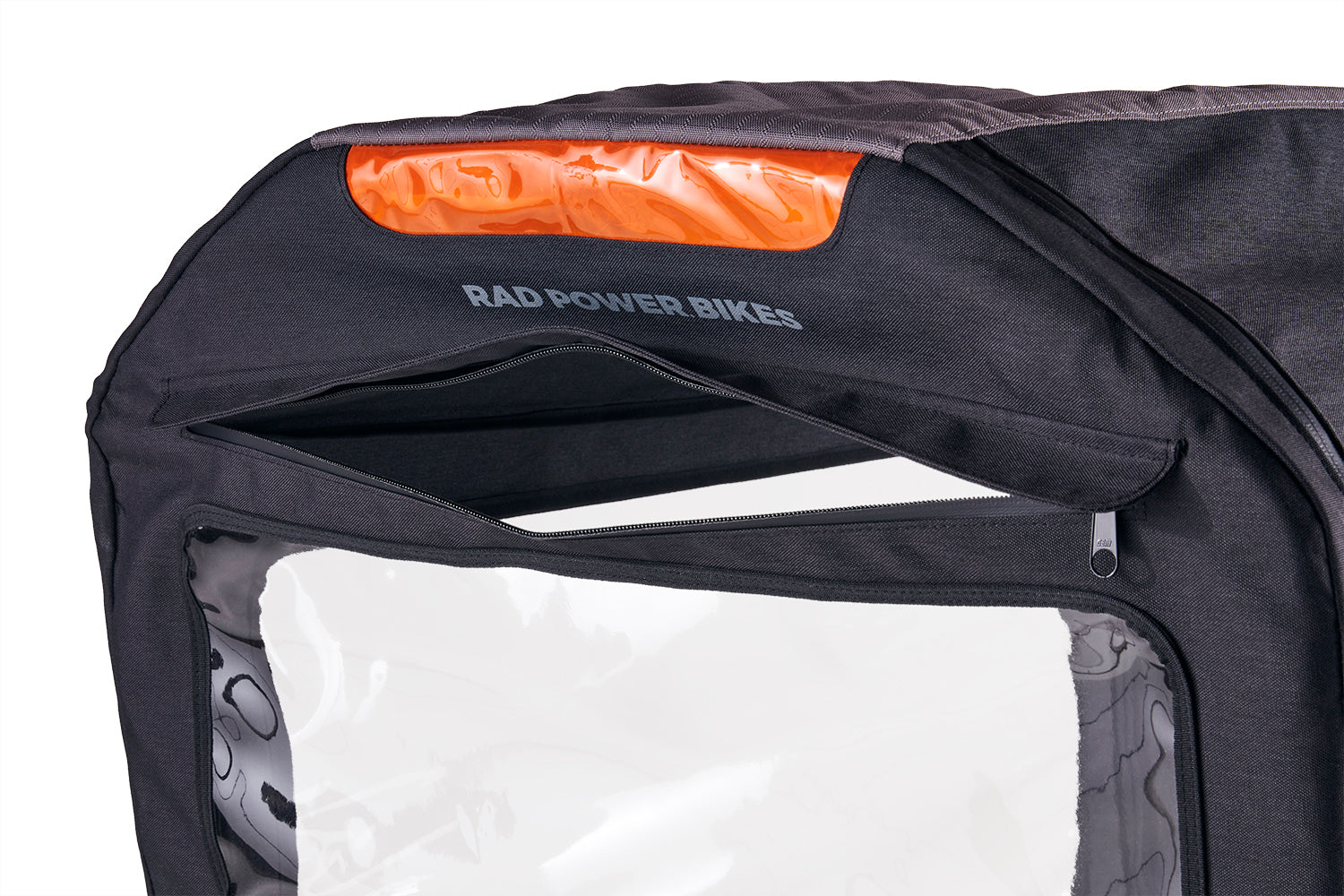 Zip opening on rain cover