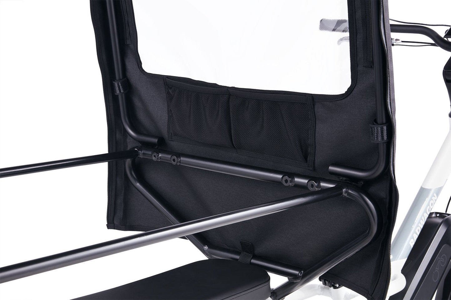 Inside view of conestoga on bike